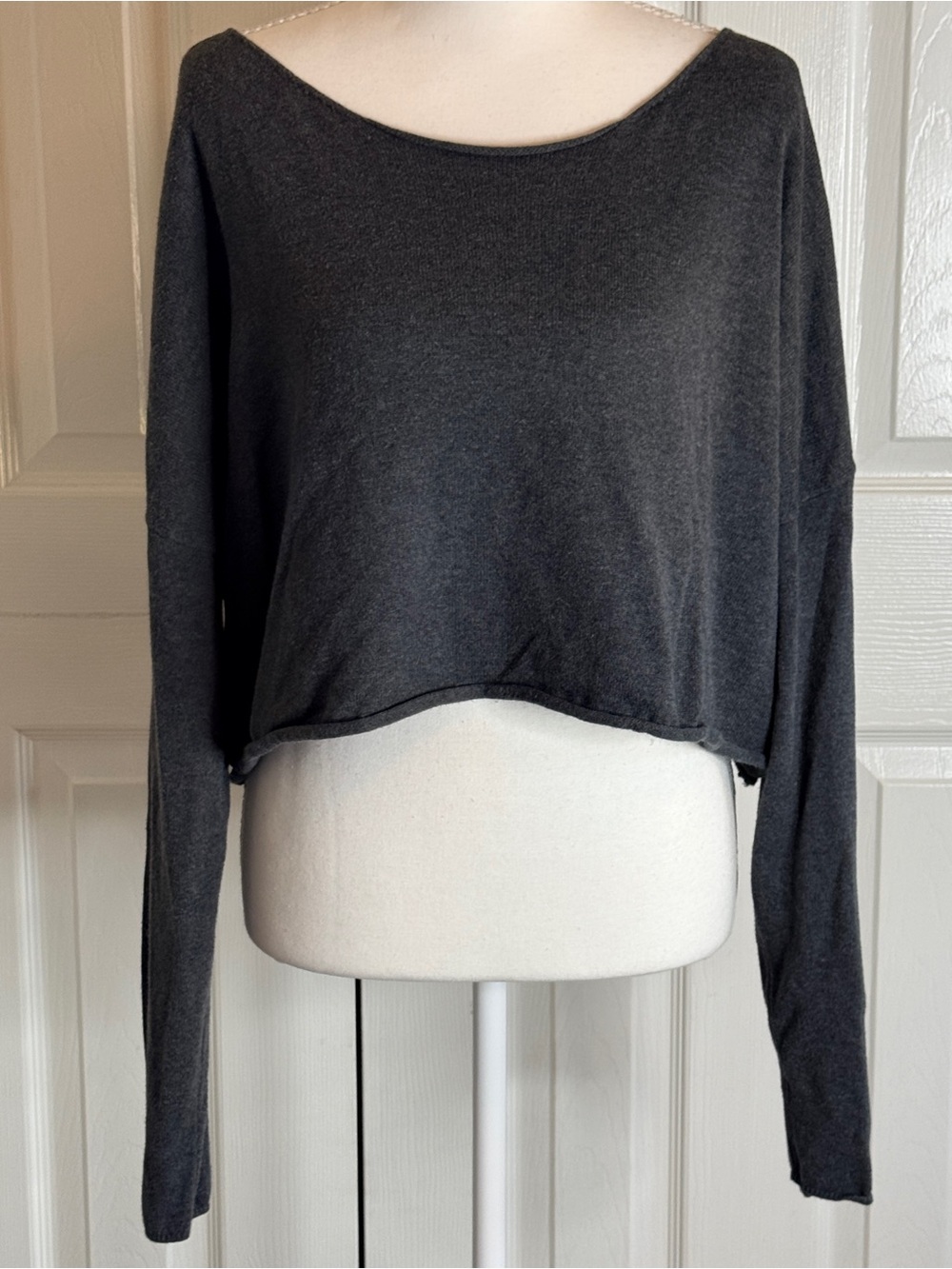 Brandy Melville Gray Cameron Cropped Sweater One Size